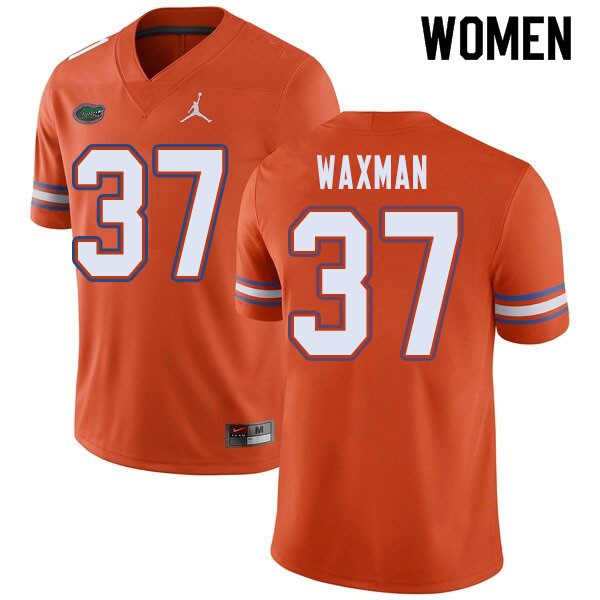 Jordan Brand Women #37 Tyler Waxman Florida Gators College Football Jersey Orange